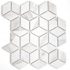 3D Calacatta Matt 30.5cm x 26.5cm Mosaic Tile