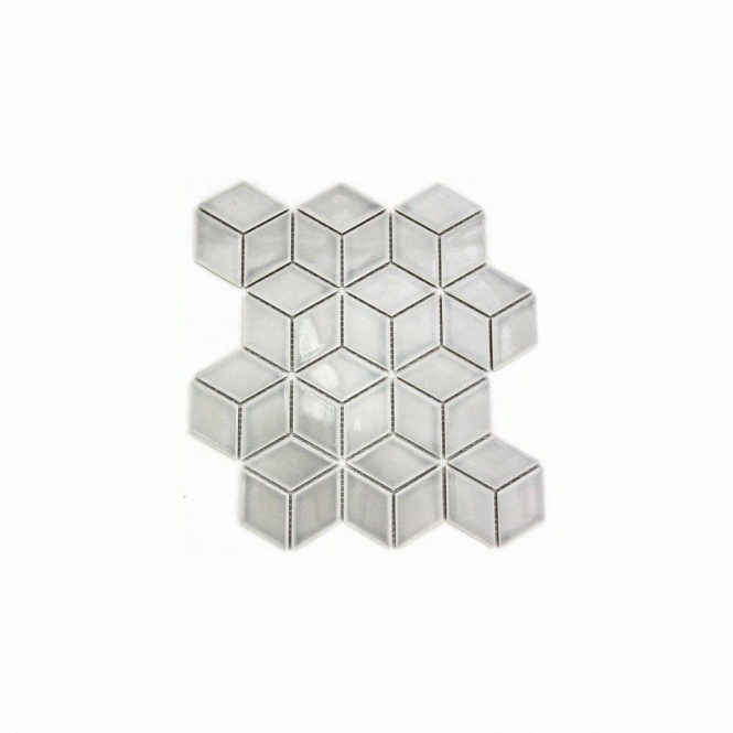 3D Gloss Grey 30.5cm x 26.5cm Mosaic 
