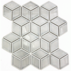 3D Gloss Grey 30.5cm x 26.5cm Mosaic   