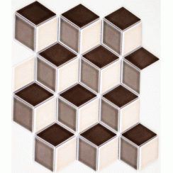 3D Gloss Mix Brown 30.5cm x 26.5cm Mosaic