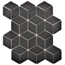 3D Matt Black 30.5cm x 26.5cm Mosaic