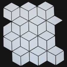 3D Matt White 30.5cm x 26.5cm Mosaic