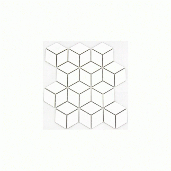 3D Matt White 30.5cm x 26.5cm Mosaic