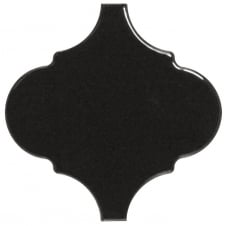 Alhambra Black Gloss 12cm x 12cm Wall Tile