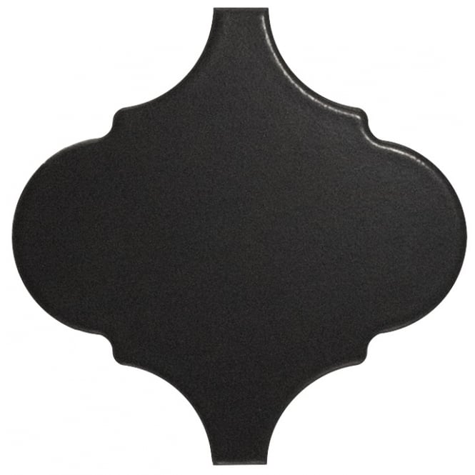 Alhambra Black Matt 12cm x 12cm Wall Tile