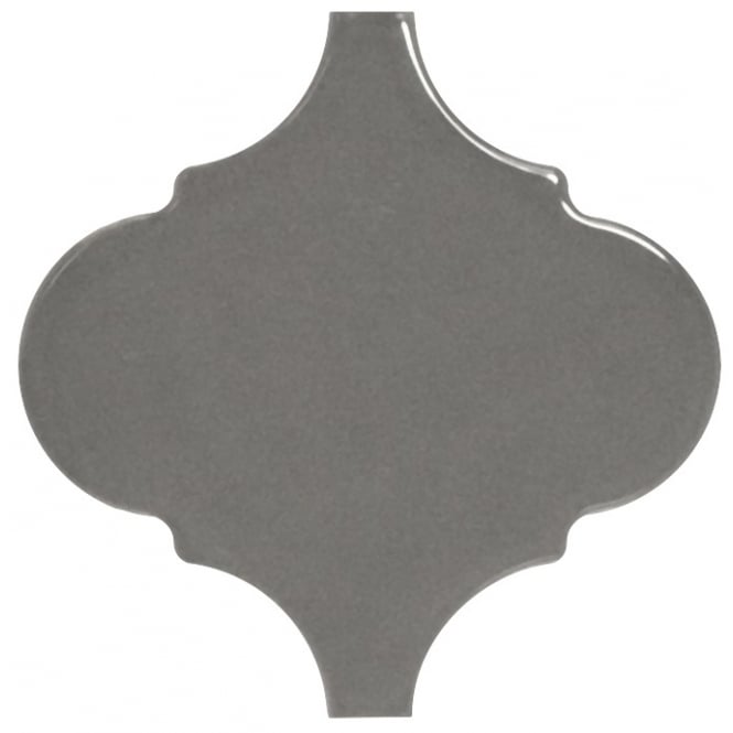 Alhambra Dark Grey Gloss 12cm x 12cm Wall Tile