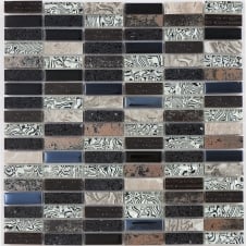 Black Quartz 1.5cm x 4.8cm Mosaic