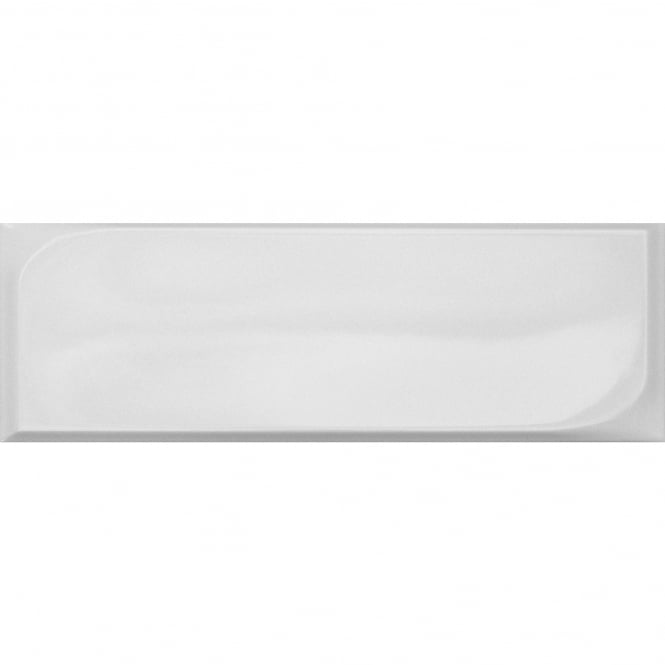 Block White 12.6cm x 38.2cm Wall Tile