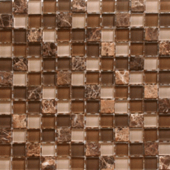Boston Glass & Stone (2.3cm x 2.3cm) 30cm x 30cm Mosaic Grid
