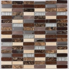 Brown Quartz 1.5cm x 4.8cm Mosaic