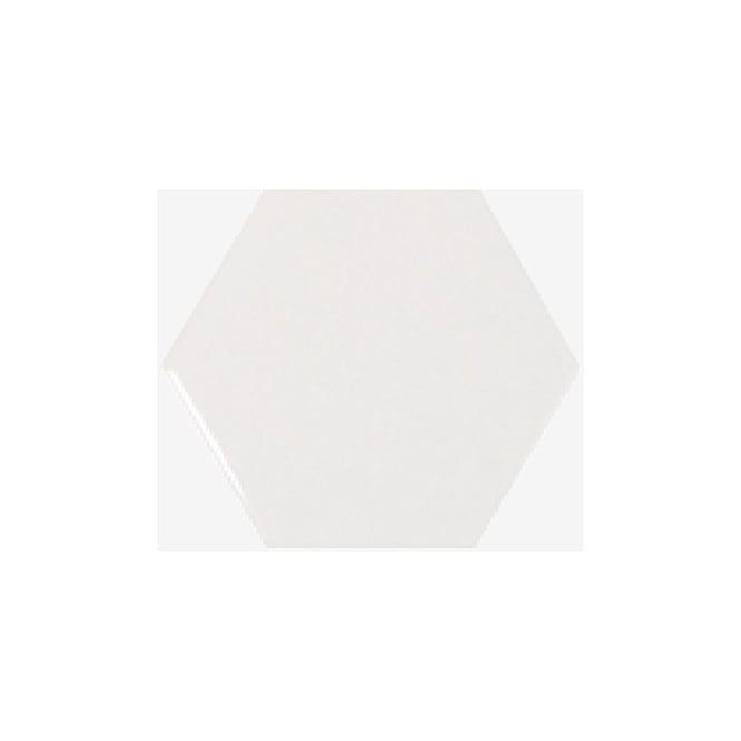 Chevron Hexagon White 12.4cm x 10.7cm Wall Tile PER BOX
