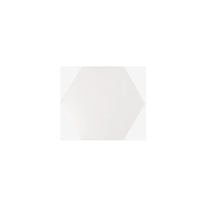 Chevron Hexagon White Matt 12.4cm x 10.7cm Wall Tile PER BOX