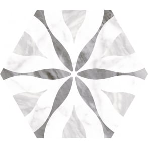 Bardiglio Flower Hexagon 17.5cm x 20cm Wall & Floor Tile