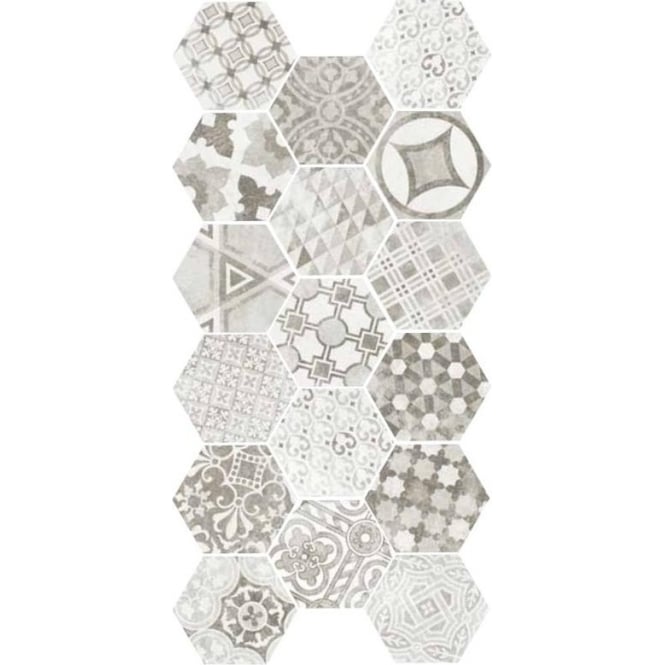 Equipe Hexatile Cement Garden Grey 17.5cm x 20cm Wall & Floor Tile
