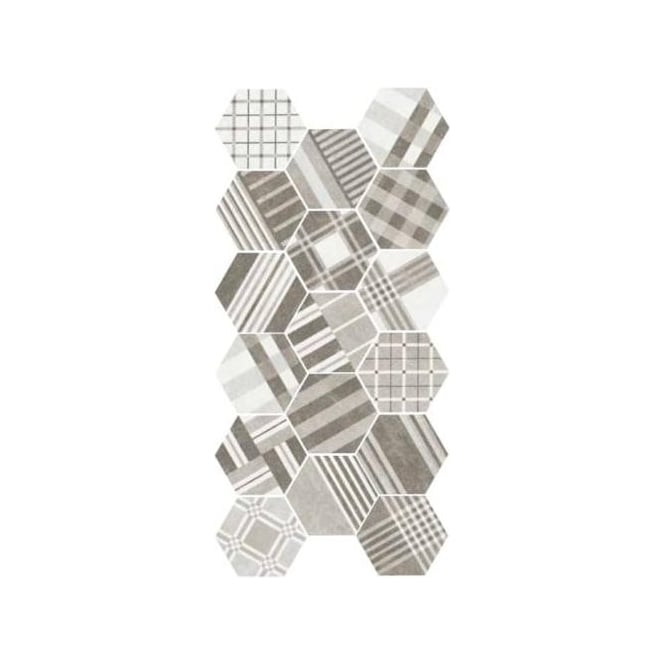 Equipe Hexatile Cement Geo Grey 17.5cm x 20cm Wall & Floor Tile