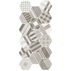 Hexatile Cement Geo Grey 17.5cm x 20cm Wall & Floor Tile