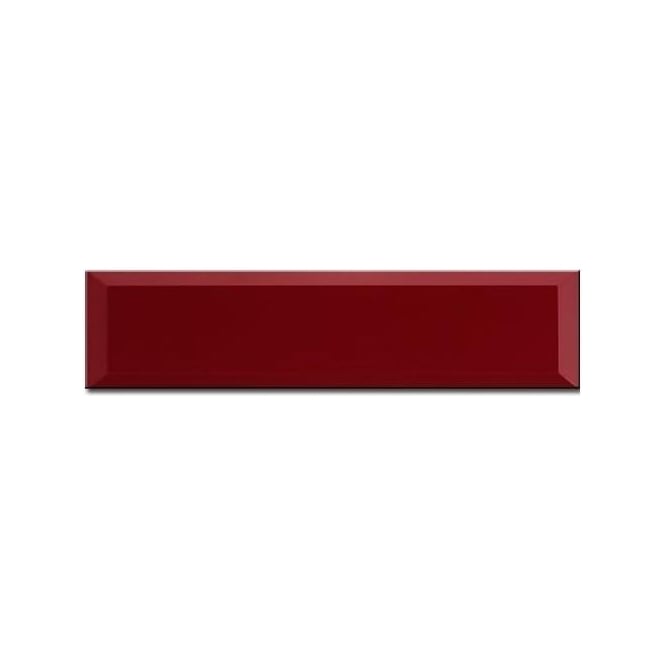 Equipe Metro Brick Bevelled Gloss Red 7.5cm x 30cm Wall Tile