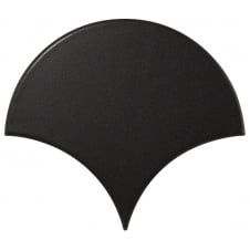 Fan Black Matt 10.6cm x 12cm Wall Tile