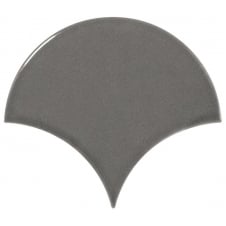 Fan Dark Grey Gloss 10.6cm x 12cm Wall Tile