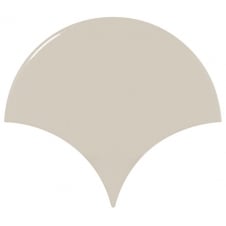 Fan Greige Gloss 10.6cm x 12cm Wall Tile