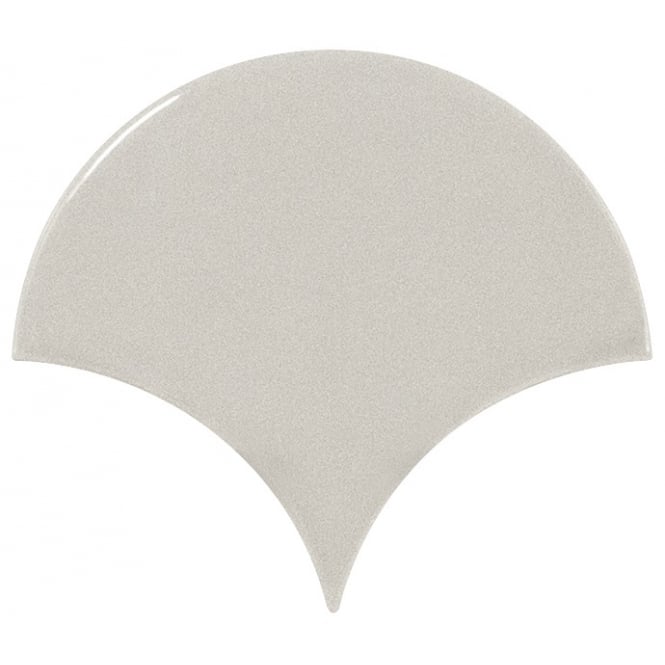 Fan Light Grey Gloss 10.6cm x 12cm Wall Tile