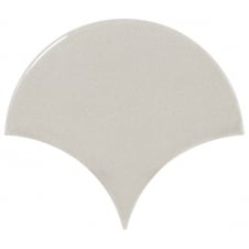 Fan Light Grey Gloss 10.6cm x 12cm Wall Tile