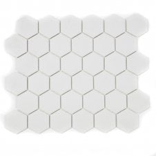 Full Body Hexagon Matt White Mosaic 32.5cm x 28.1cm Wall & Floor Tile