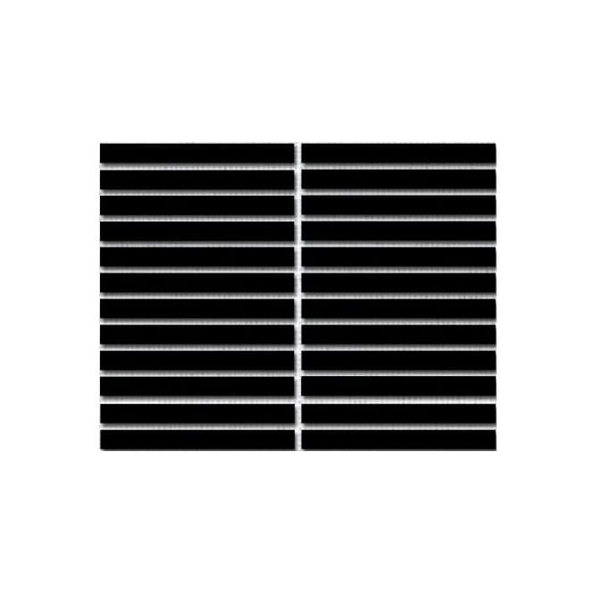 Gloss Black Bar Porcelain 30cm x 30cm Wall & Floor Tiles 