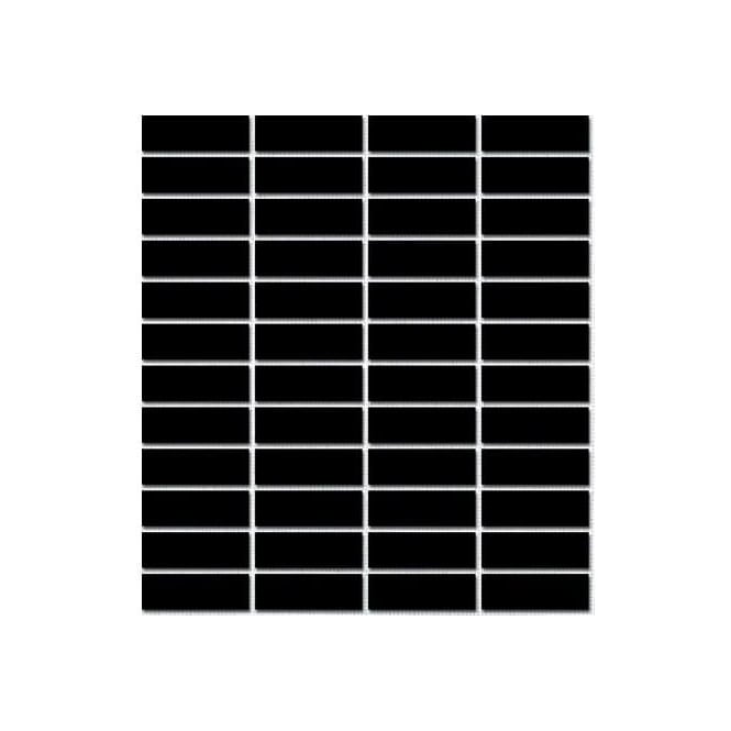 Gloss Black Brick 30cm x 30cm Porcelain Tiles