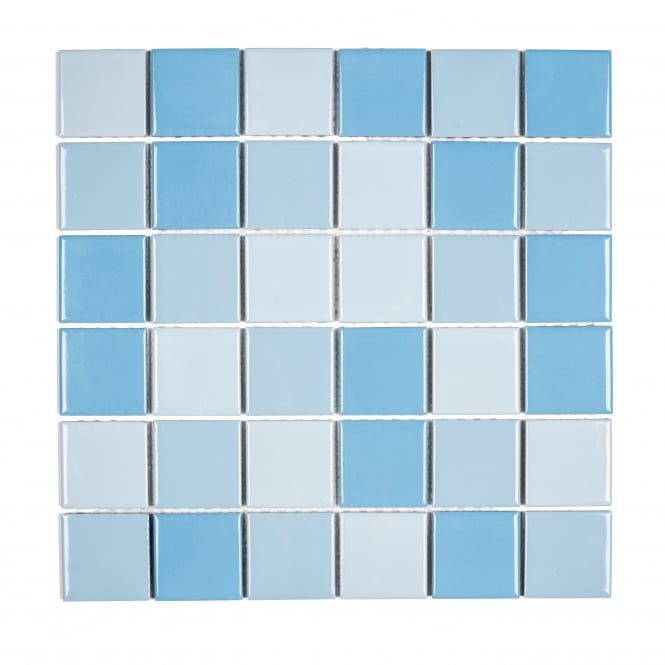 Gloss Blue Mix 30cm x 30cm Mosaic Tile