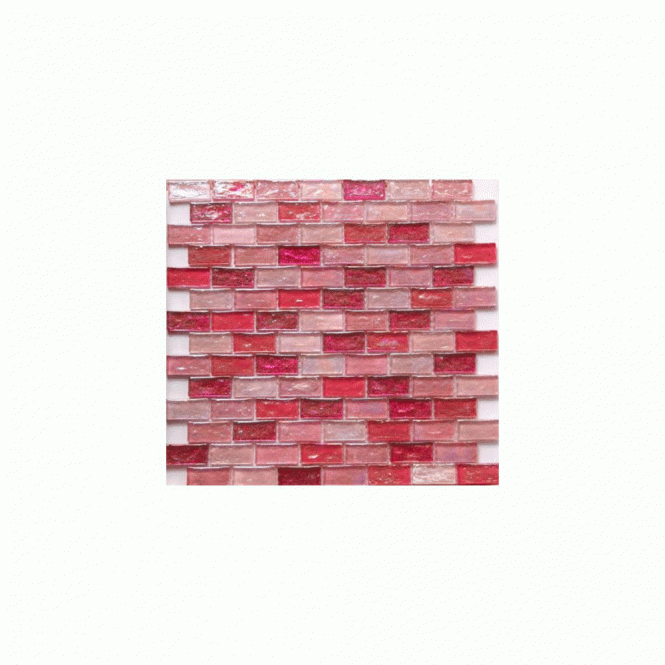 Hammered Pearl Pink Brick (2.3cm x 4.8cm) 30cm x 30cm Mosaic