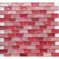 Hammered Pearl Pink Brick (2.3cm x 4.8cm) 30cm x 30cm Mosaic