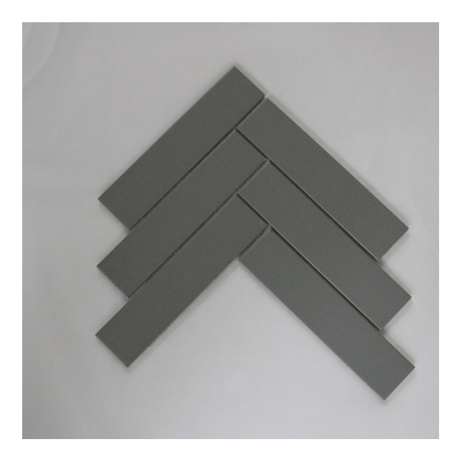 Herringbone Grey Matt 20.4cm x 28cm (4.5cm x 19.5cm) Wall & Floor Mosaic