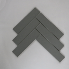 Herringbone Grey Matt 20.4cm x 28cm (4.5cm x 19.5cm) Wall & Floor Mosaic