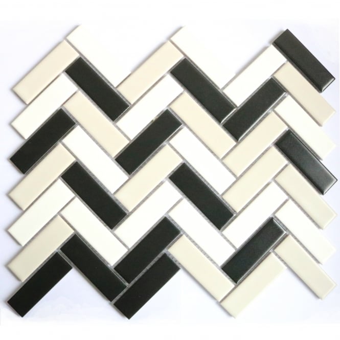 Herringbone Matt Mix 30cm x 33cm Wall & Floor Mosaic
