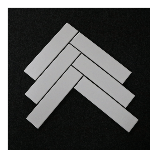 Herringbone White Gloss 20.4cm x 28cm (4.5cm x 19.5cm) Wall & Floor Mosaic