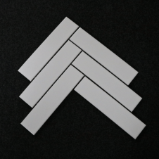Herringbone White Gloss 20.4cm x 28cm (4.5cm x 19.5cm) Wall & Floor Mosaic
