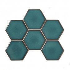 Hexagon Gloss Teal 25.6cm x 19.7cm (9.5cm x 9.5cm) Wall Mosaic