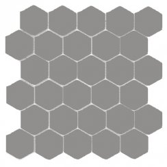 Hexagon Grey Matt (5.1cm x 5.9cm) 30cm x 30cm Mosaic Tile 