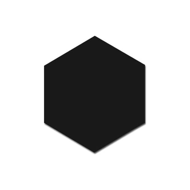 Hexagon Matt Black 17.5cm x 20cm Wall & Floor Tile