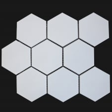 Hexagon Matt White Mosaic 9.5cm x 9.5cm Wall & Floor Tile