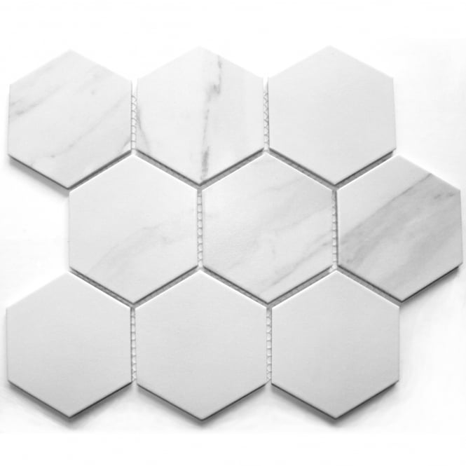 Hexagon Staturio Matt 9.5cm x 9.5cm Mosaic Tile