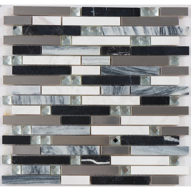 Light Marquina Stone 30cm x 30cm Mosaic