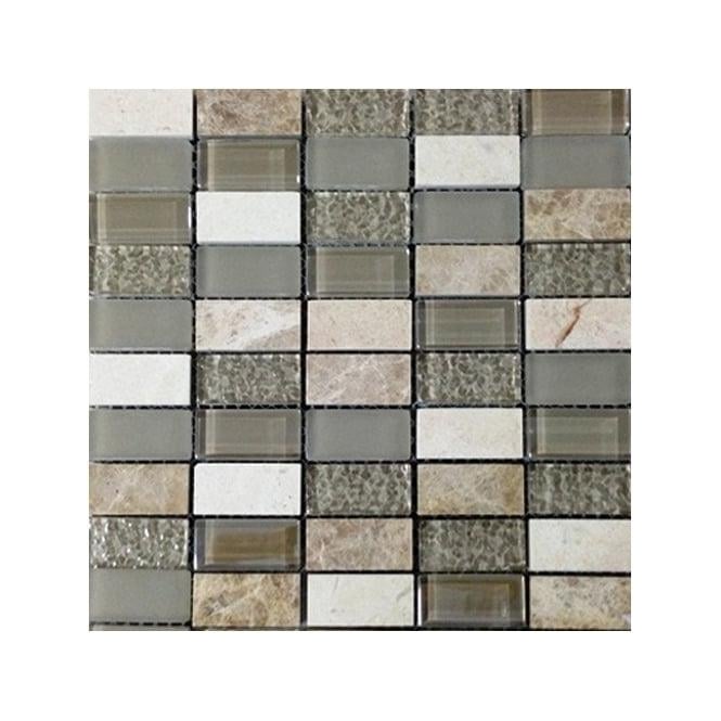 Linear Beige Glass & Stone Mosaic 30cm x 30cm