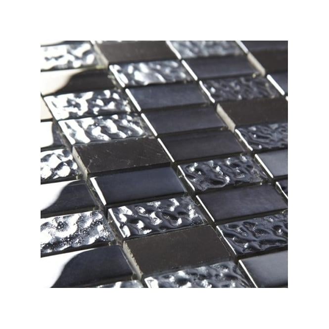 Linear Lead Glass & Stone Mosaic 30cm x 30cm