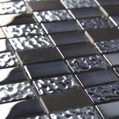 Linear Lead Glass & Stone Mosaic 30cm x 30cm