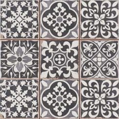 Marrakesh Black Decor 33cm x 33cm Wall & Floor Tile
