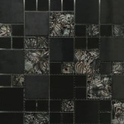Metallic Random 30cm x 30cm Steel Iris Glass Mosaic