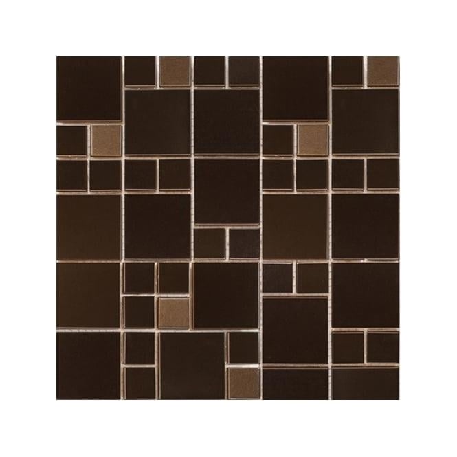 Metallic Random Silver & Black 30cm x 30cm Steel Mosaic
