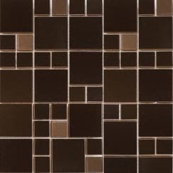 Metallic Random Silver & Black 30cm x 30cm Steel Mosaic